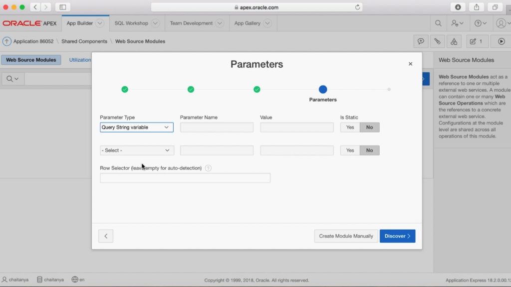 APEX Web Services against iTunes - Creating a Web Source Module (1 of 4)
