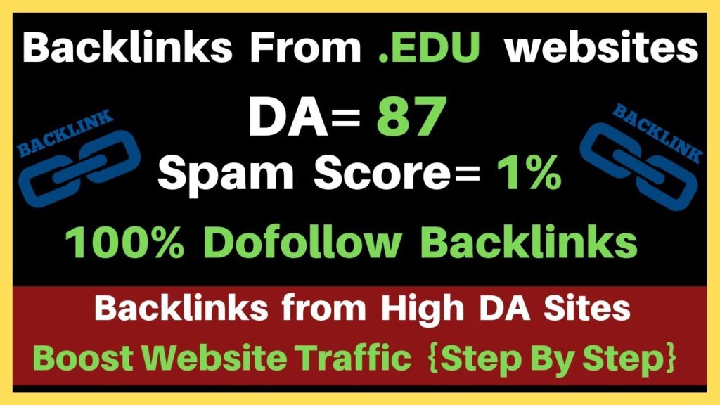 Create High DA  .Edu Dofollow Backlinks | Boost Website Traffic | .Edu Backlinks 2019