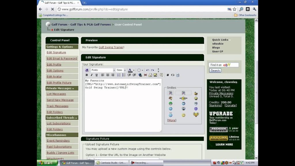 Forum Linking: Setting up your Signature