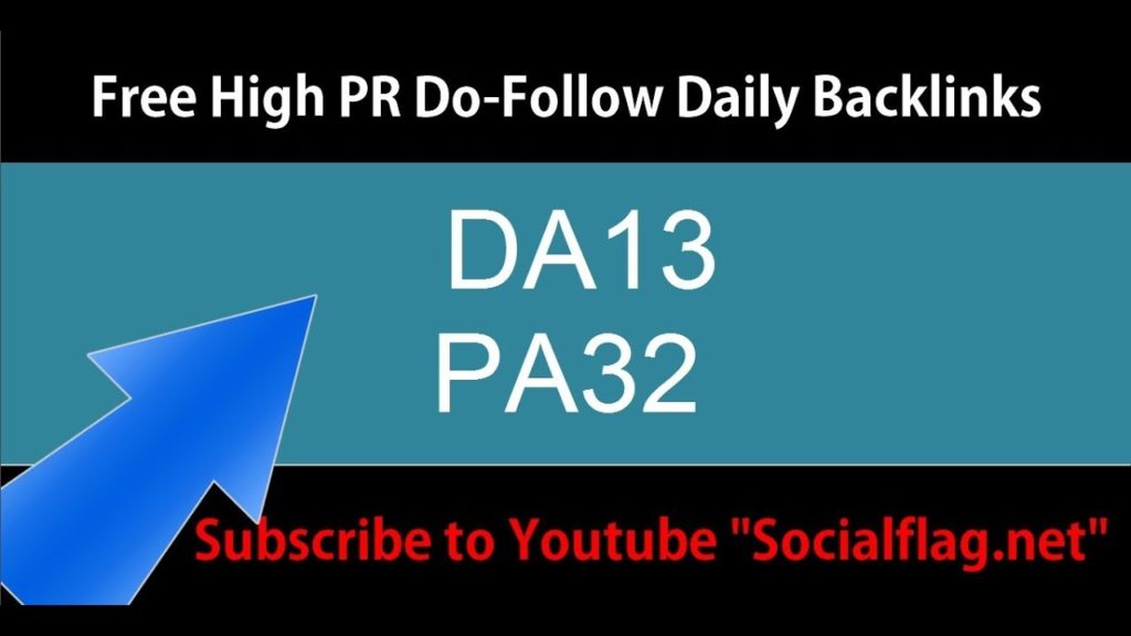 Free Backlinks, Daily DoFollow with High DA-13 PA-32, Daily forums Backlinks