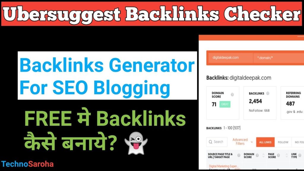 Ubersuggest Backlinks-How to create backlinks by Neil Patel Backlinks Checker SEO Tool (Practically)
