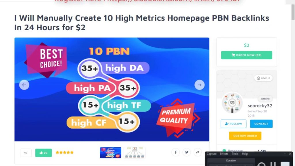 Buy Manually Create 10 High Metrics Homepage PBN Backlinks On SEOClerks