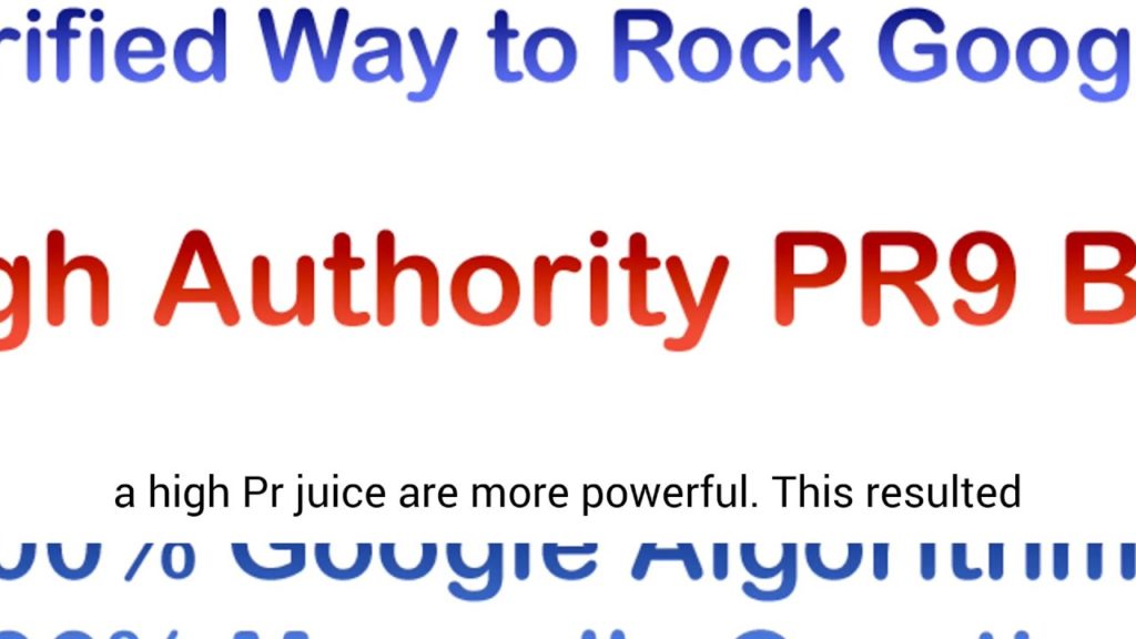 Confirmed 30 High Authority PR9 Inbound links to Rock Google Position for $1