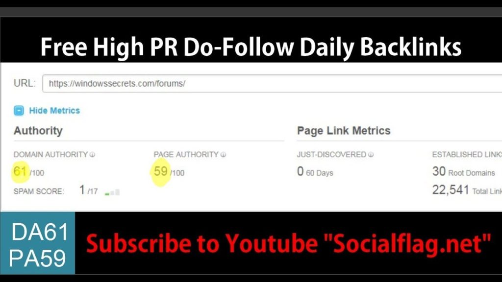 Free Backlinks Daily DoFollow with High PR and High DA-61 PA-59, Daily Backlinks