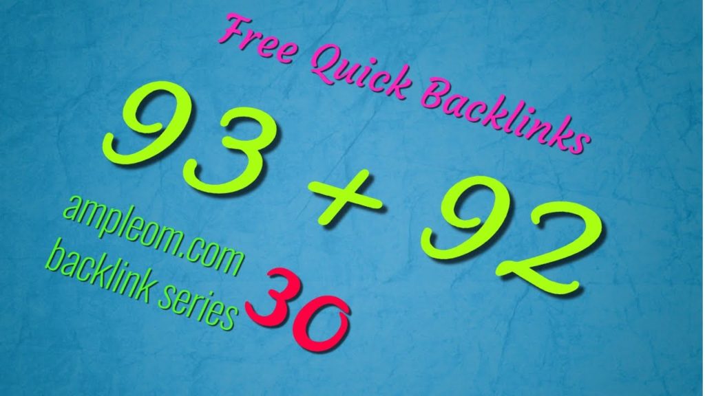 Free high DA backlinks: Ampleom backlink series 30