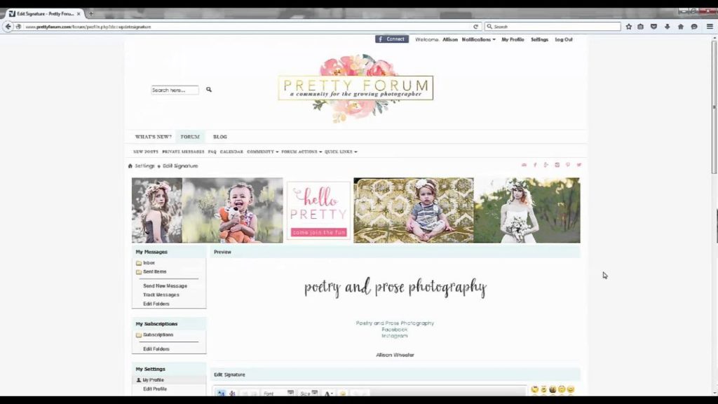 How to Edit Your Profile and Signature in the Pretty Forum