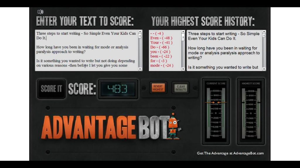 Using Advantage Bot to Create Articles