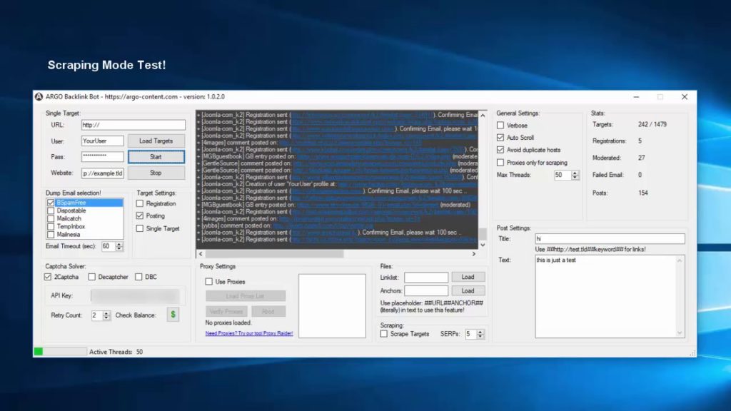 ARGO BacklinkBot - Software to Easily Create Backlinks on Auto-Pilot