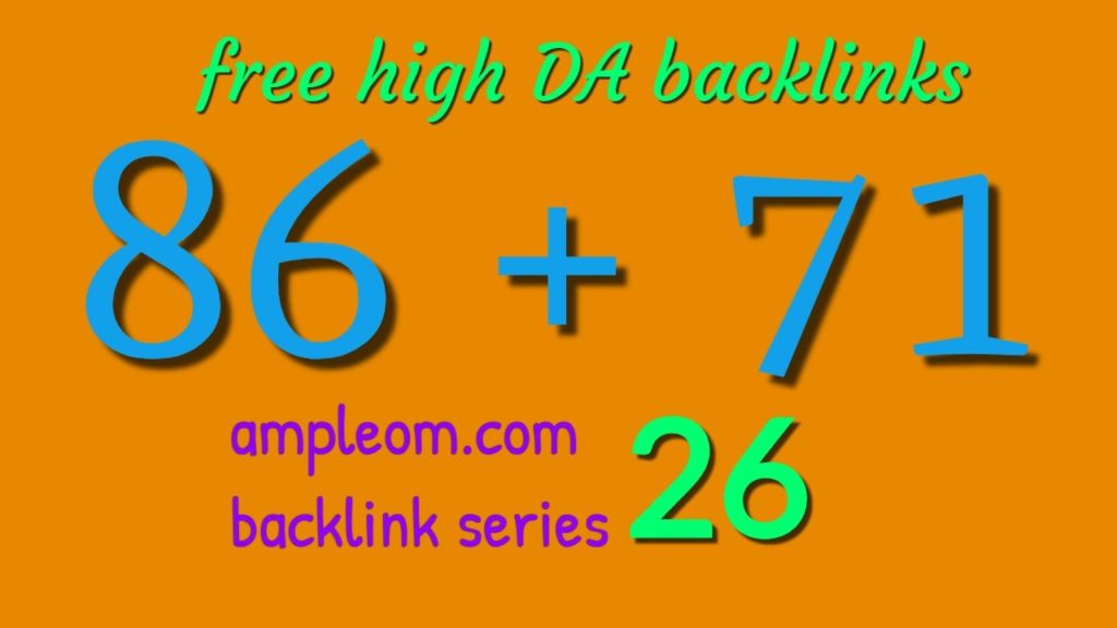 Get high da backlinks free: Ampleom.com backlink series 26
