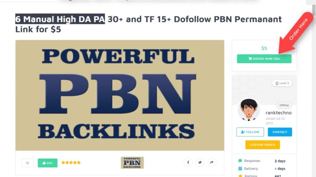 6 Manual High DA PA and TF Dofollow PBN Permanant Link On SEOClerks