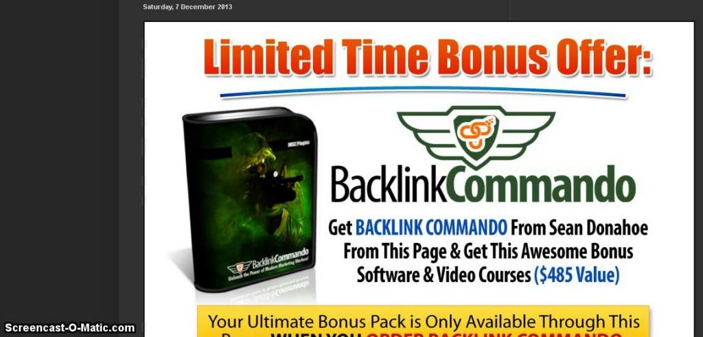 Backlink Commando Ultimate Bonus Pack | From Sean Donahoe