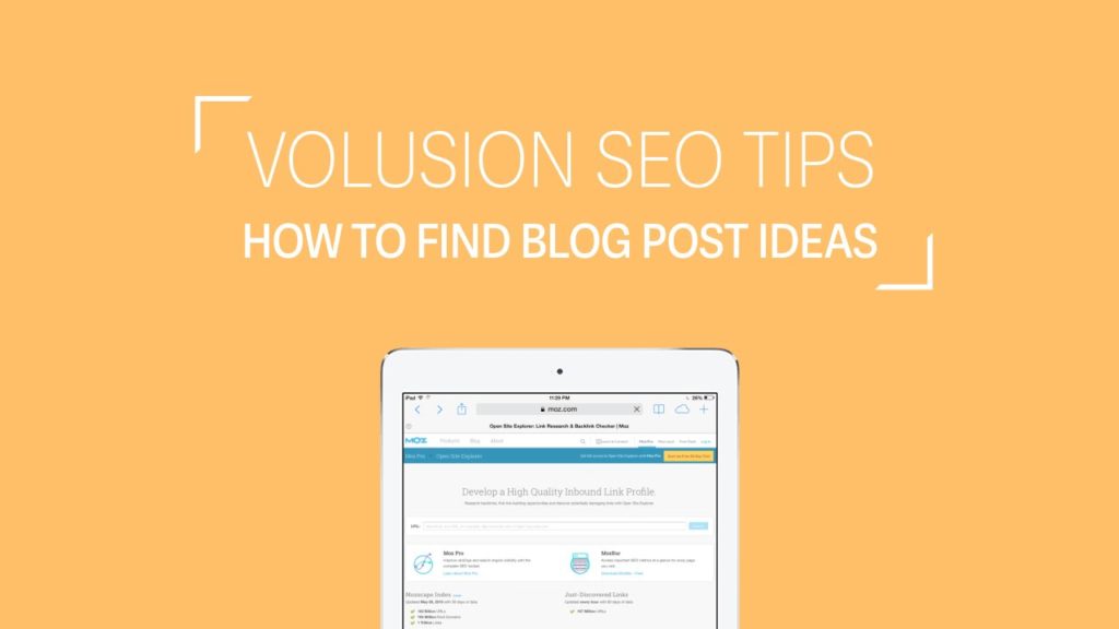 How to Find Blog Post Ideas | Volusion SEO TIps