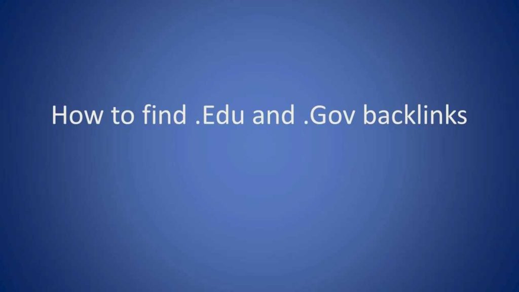 SEO Tip - How to build .Edu and .Gov Backlinks