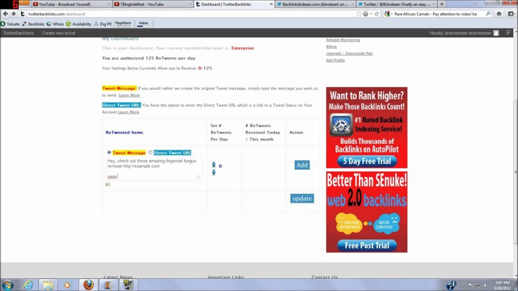 Twitter Retweets Service - Buy Retweets - Twitter Backlinks for SEO search engin rankings