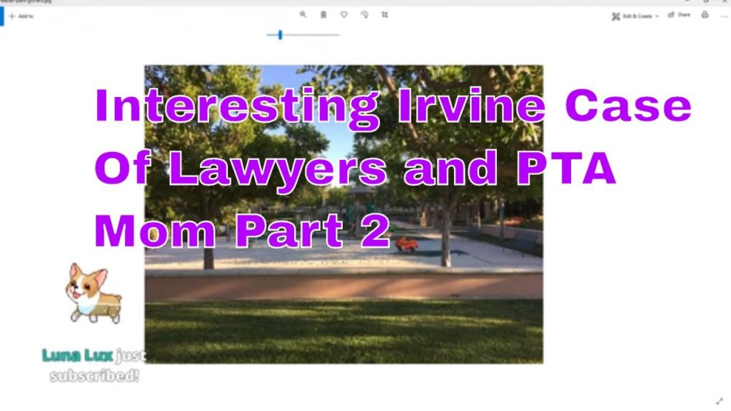 The Case In Irvine- Part 2 - Very Interesting Story About 2 Attorneys and the PTA President