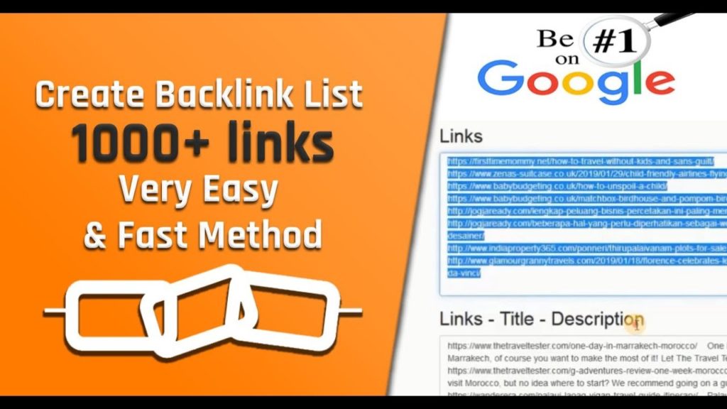 How to create backlink list 1000+ links with a very easy and fast method