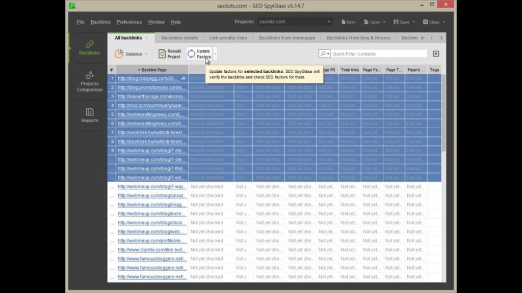 22. Create your first SEO SpyGlass project