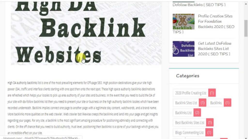 High Domain Authority Backlinks Sites List latest 6 February 2020 [ SEO TIPS ]