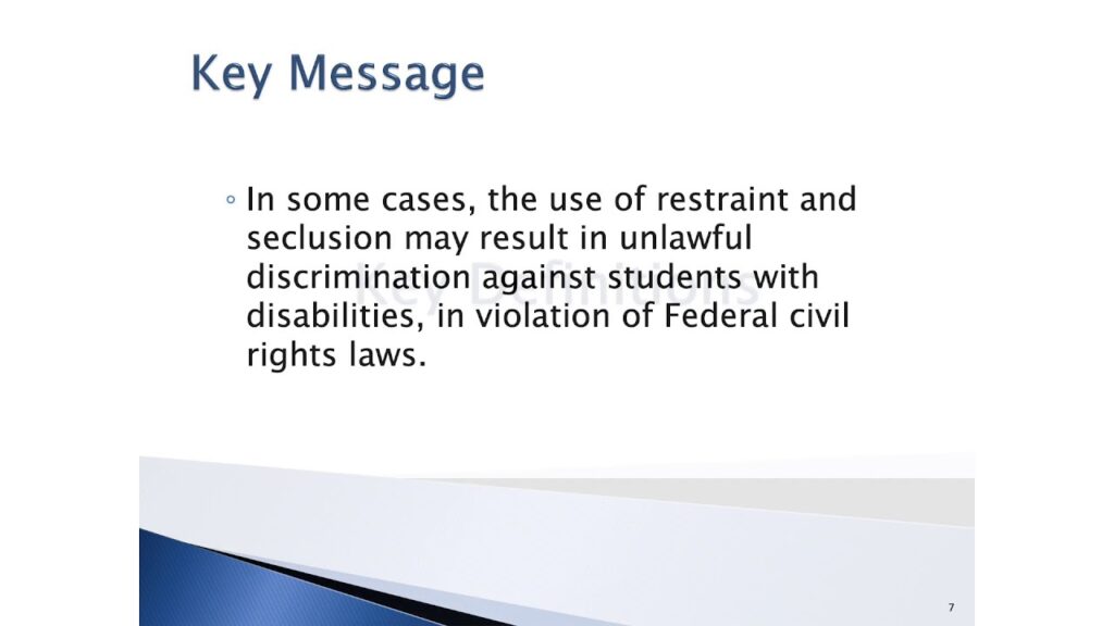 Students with Disabilities and the Use of Restraint and Seclusion in K-12 Public Schools