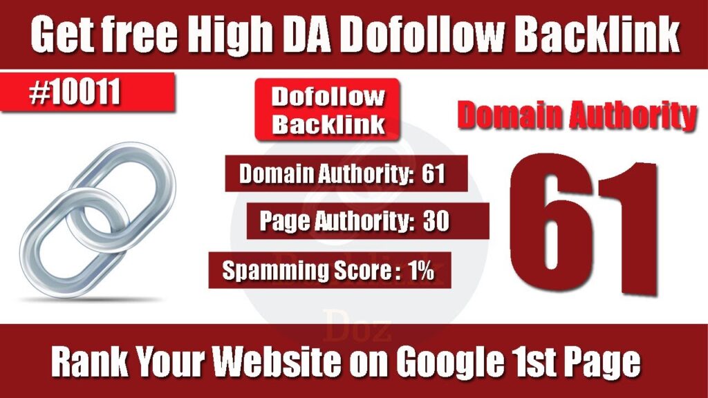 High Authority Website Dofollow Backlinks Da 61 PA 30 Backlinks