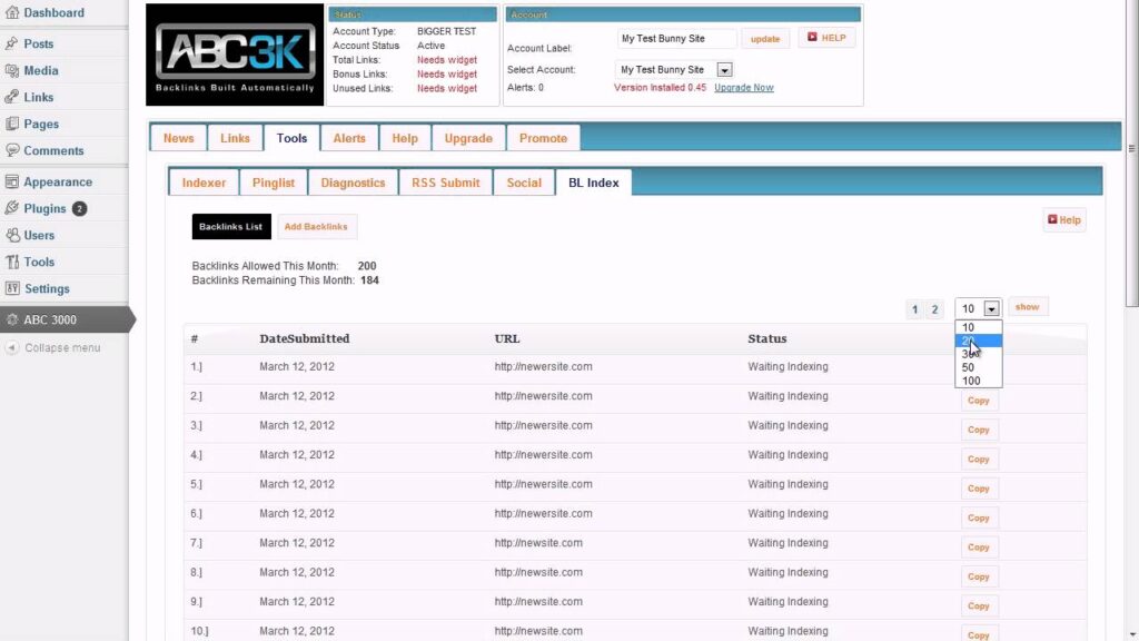 ABC 3000 - Backlinks List