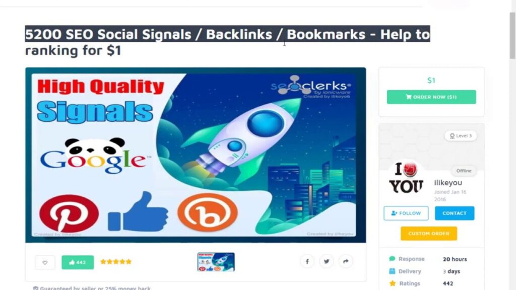 Buy SEO Social Signals Backlinks Bookmarks Help to ranking On SEOClerks 2019 202