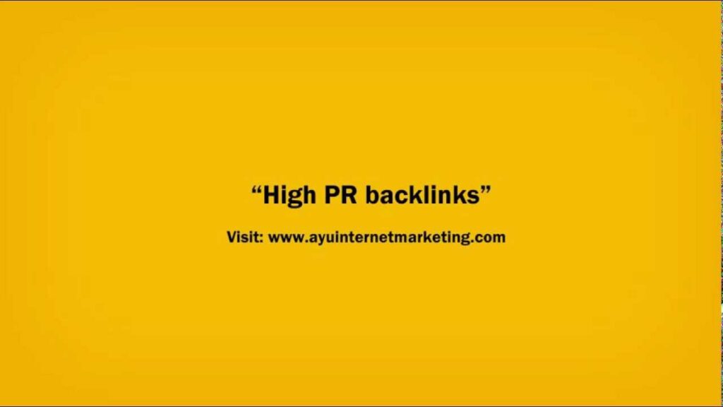 High PR backlinks