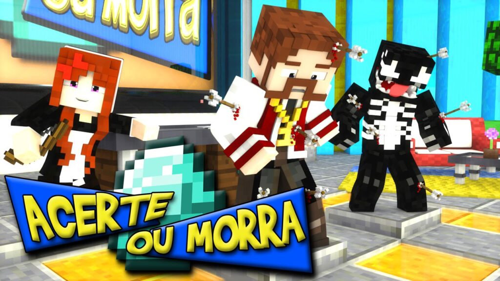 Minecraft: ACERTE OU MORRA - FLECHADA NO JOELHO!! (c/ VenomExtreme e Miss)