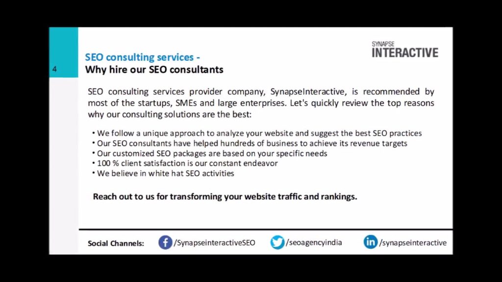SEO consulting services - Suggesting successful SEO ideas