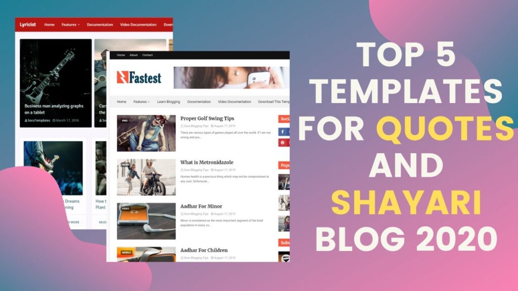 Top 5 Themes for quotes and shayari blog | Best blogger themes for shayari blog | Prabhat Thakur