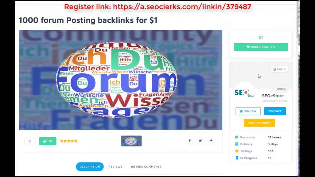 1000 forum Posting backlinks for $1