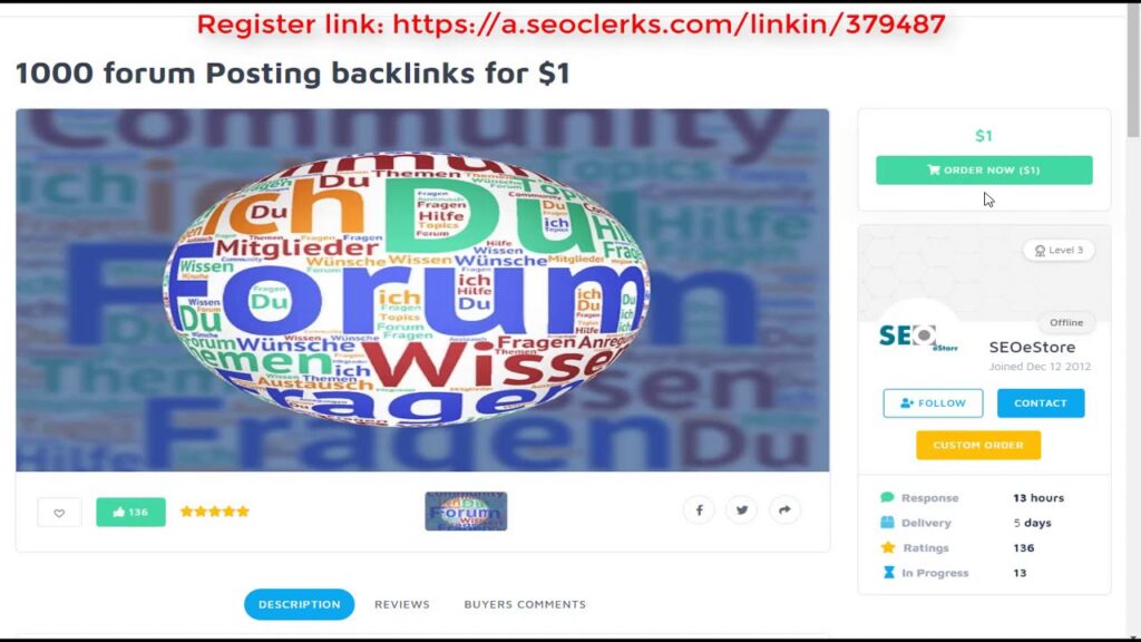 1000 forum Posting backlinks for $1