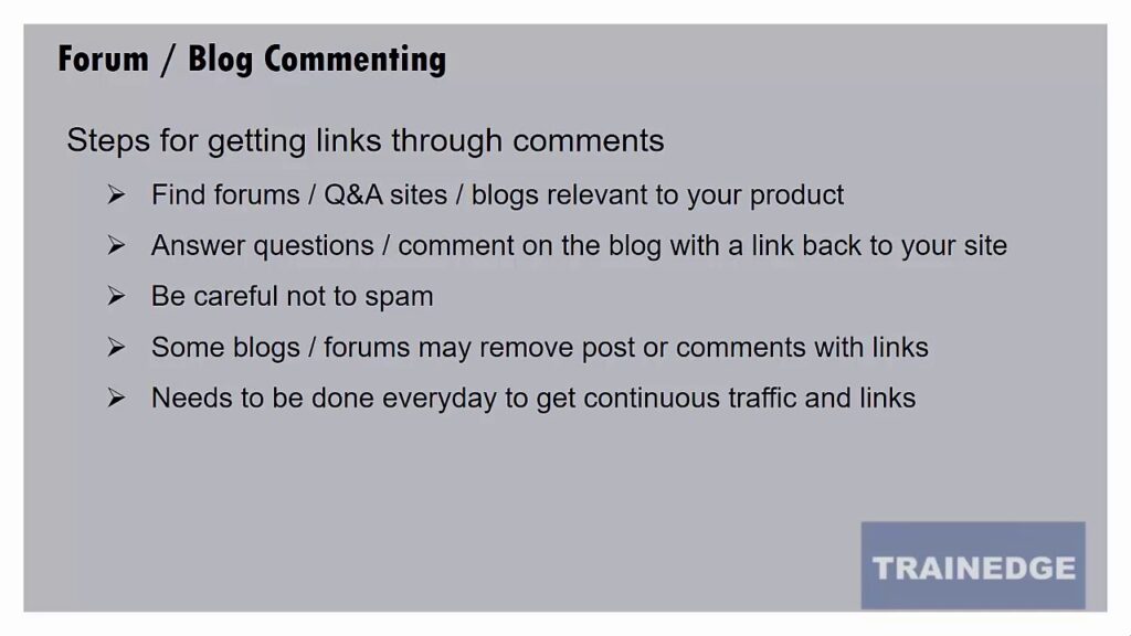 19. Backlink Building - Blogger Outreach and Forum - Blog Commenting