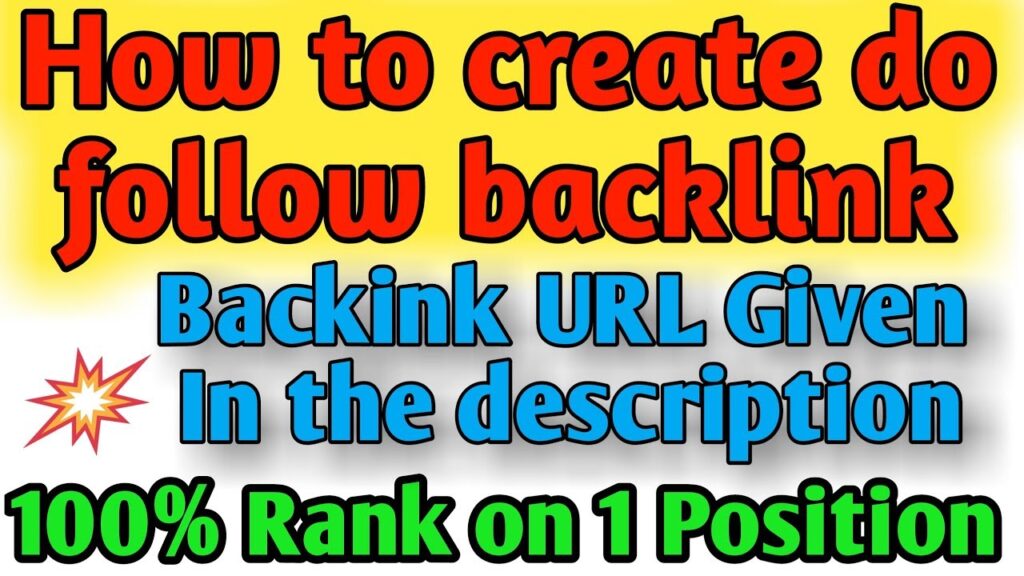 Best Method:How to create do follow backlink, 100 % working do follow backlink