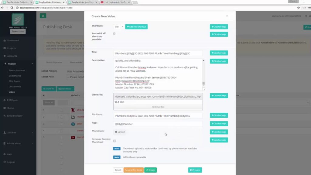 How to rank video in youtube using Easy Backlinks with Shortcuts