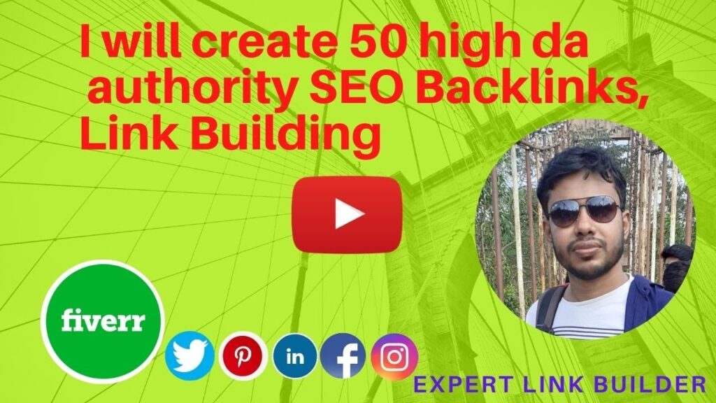 I will create 50 high Da authority SEO Backlinks, Link Building.