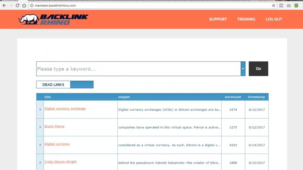 Backlink Rhino Walkthrough Video