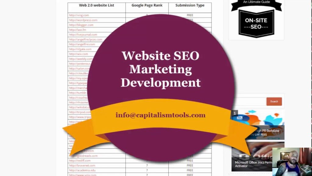 CapitalismTools SEO Demo using backlinks and indexing
