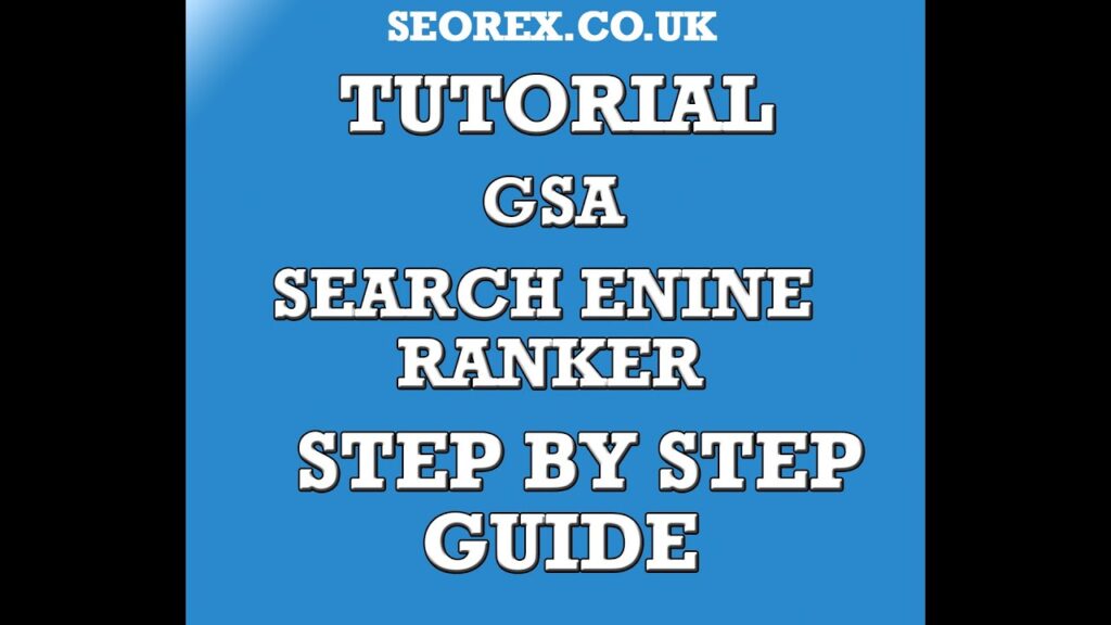 GSA Search Engine Ranker ★★★★★ - Create Backlinks Training Guide Tutorial