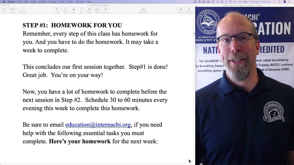 Master Class for Home Inspectors: Step #1, Homework