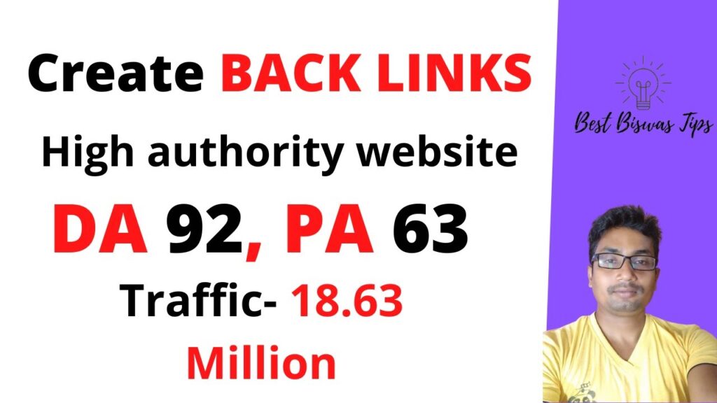 Create BACK LINKS // High authority website  DA 92, PA 63