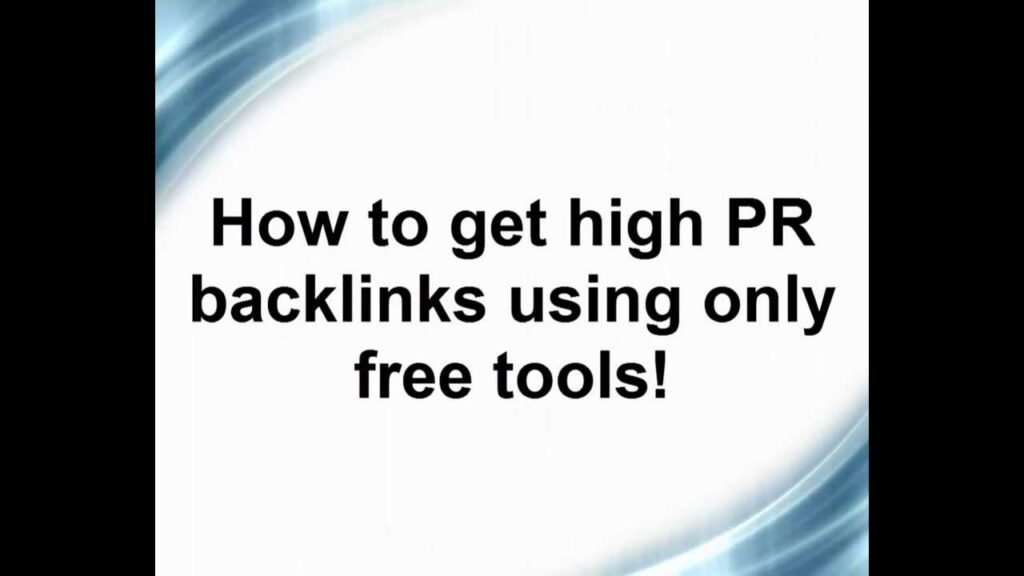 High PR backlinks tutorial