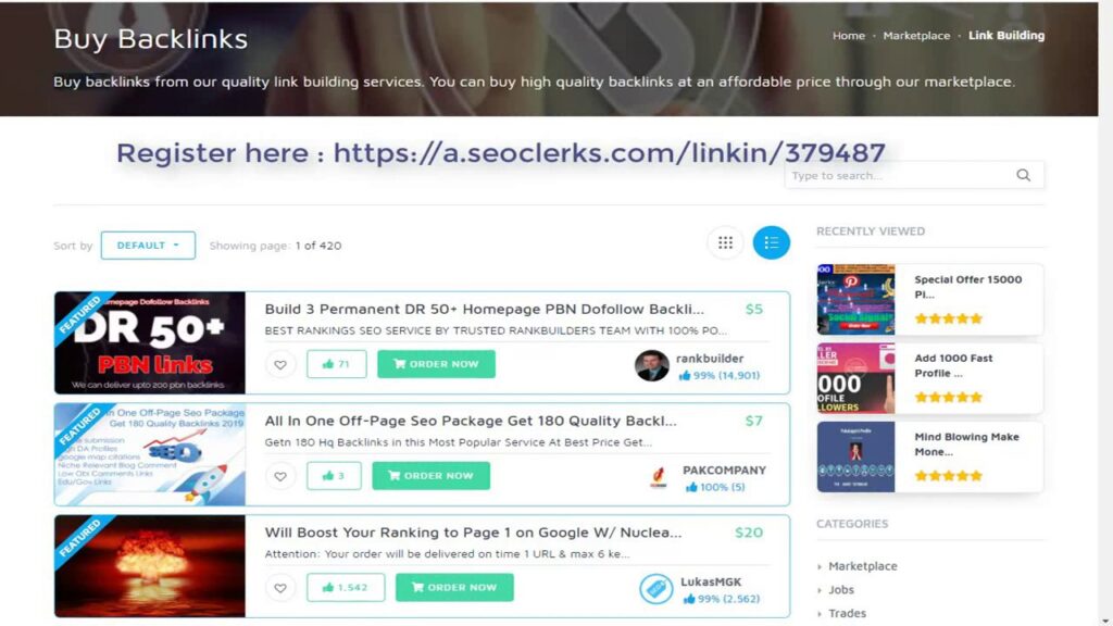 How To Buy High Quality PBN Backlinks Bookmarks Service On SEOClerks