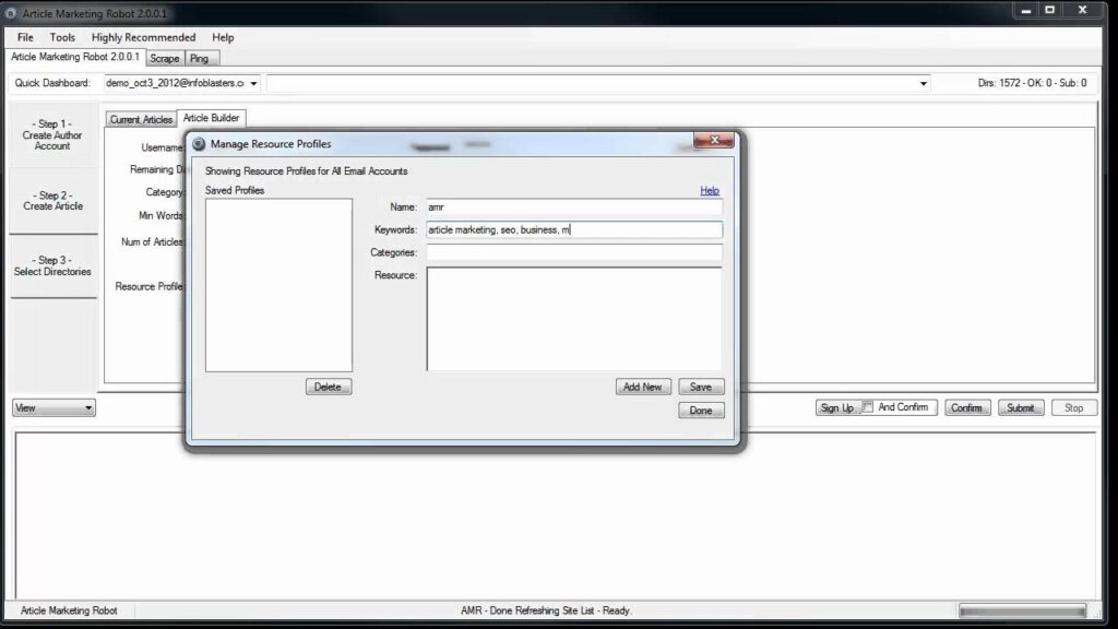 Article Marketing Robot 2.0 - Getting Started