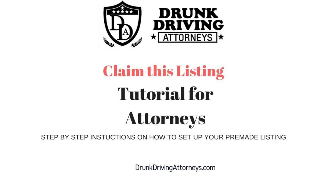 Claim this Listing for Attorneys/Tutorial