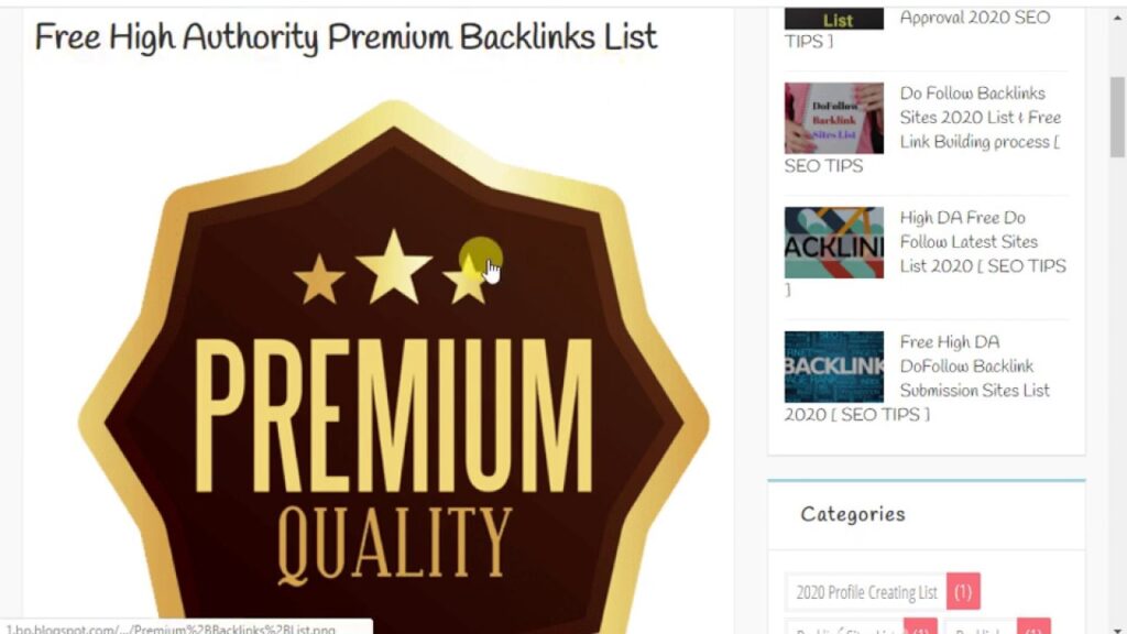 Free High Authority Premium Backlinks List 2020 [ SEO TIPS ]