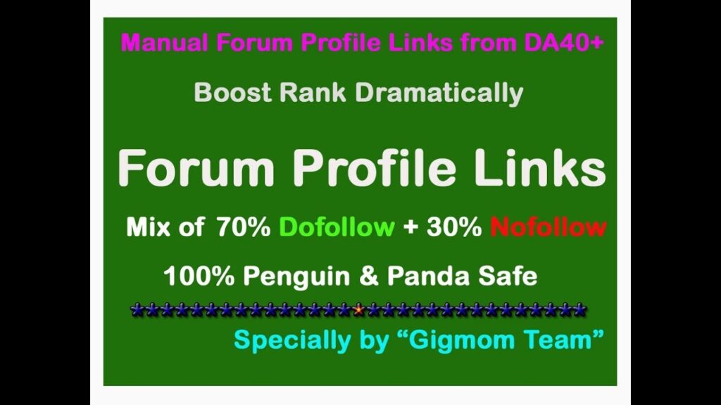Manual 400 Dofollow & Nofollow Forum Profile Links from DA40+ to Boost Rank