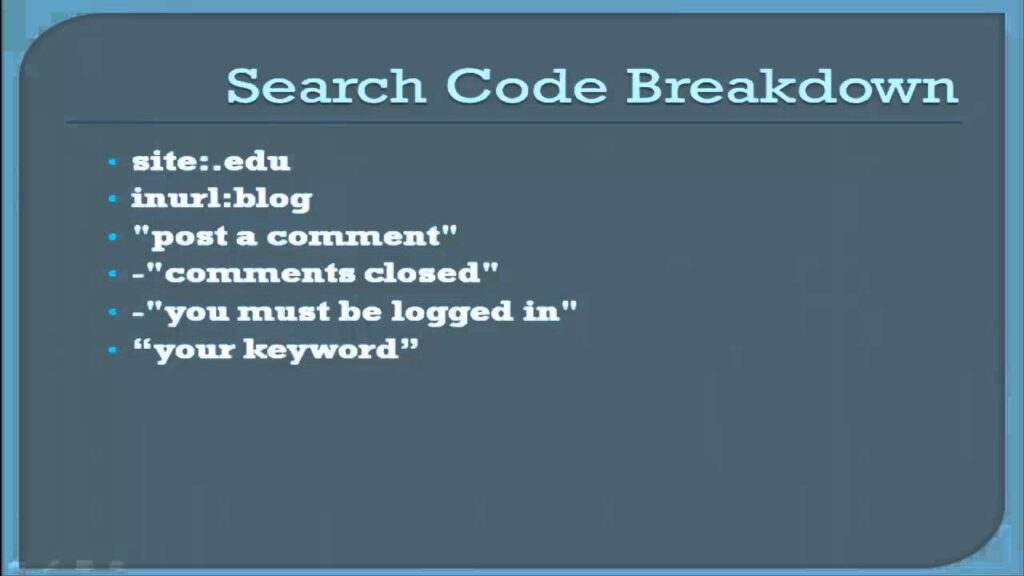 Tom Lam's Training -  Backlinks Ninja .EDU