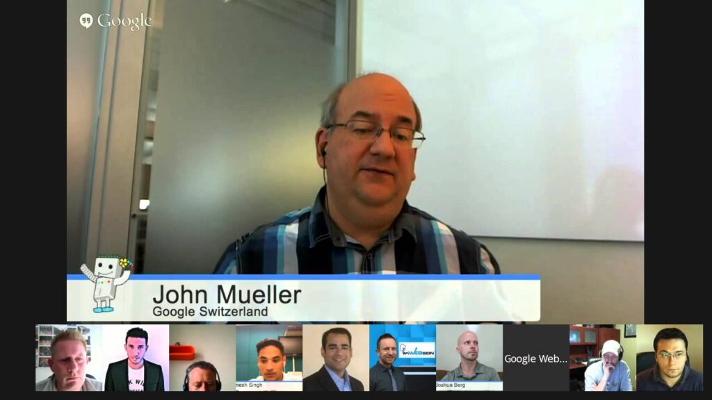 English Google Webmaster Central office-hours hangout