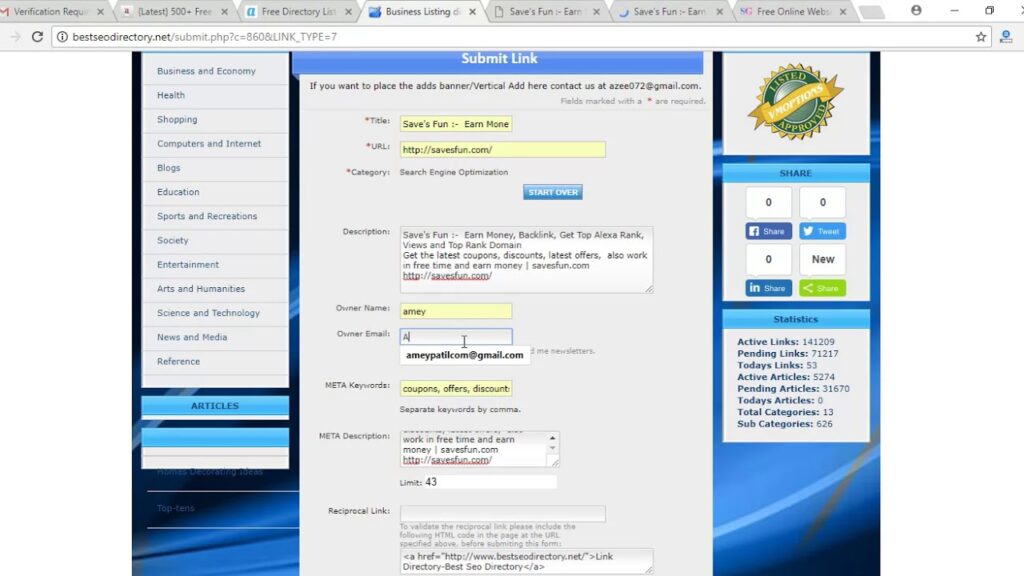 HOW TO BACKLINK ON bestseodirectory.net BY SAVESFUN.COM